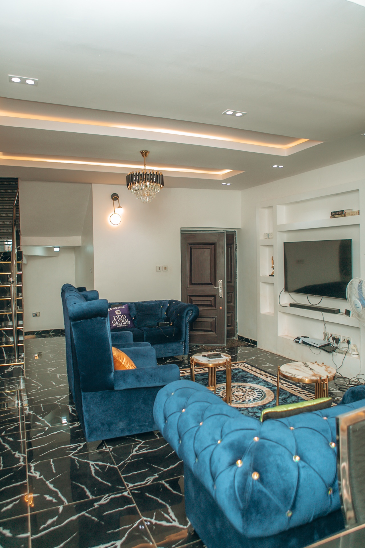 Living Room at DDD Global Apartments